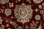 8x10 Red and Ivory Turkish Silk Rug