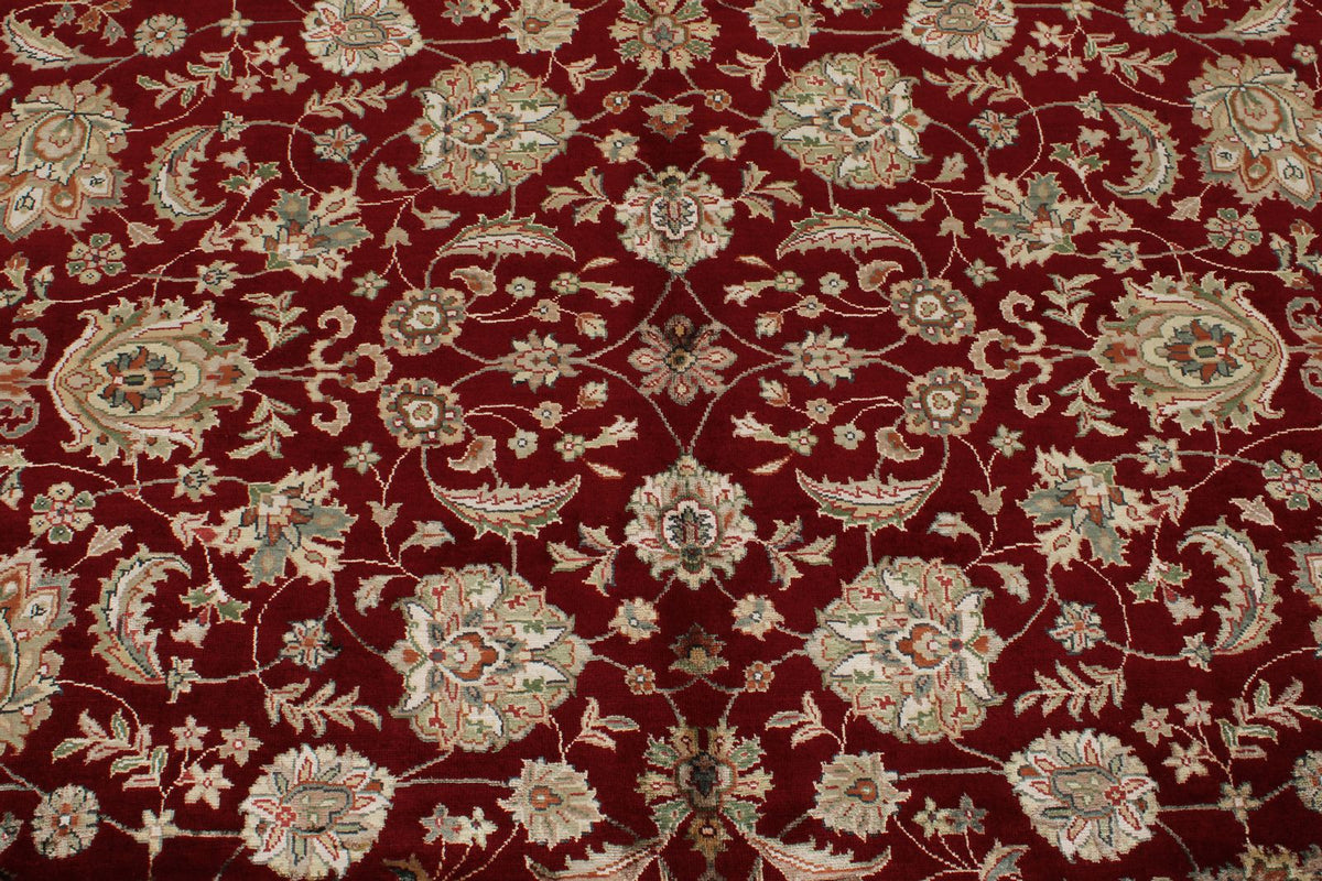 8x10 Red and Ivory Turkish Silk Rug