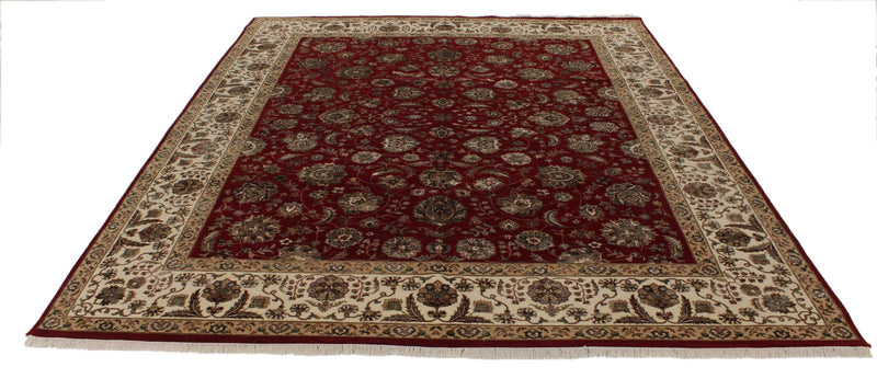 8x10 Red and Ivory Turkish Silk Rug