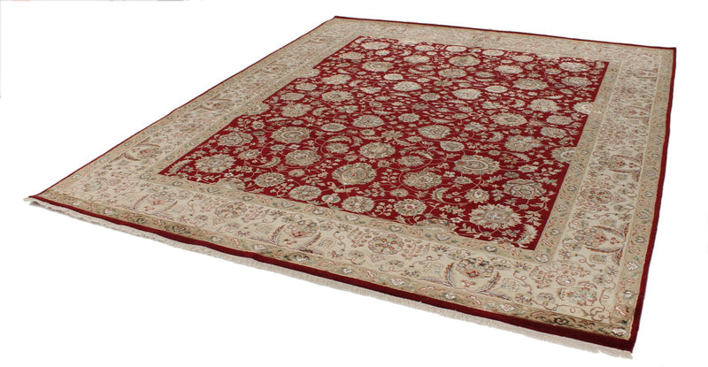 8x10 Red and Ivory Turkish Silk Rug
