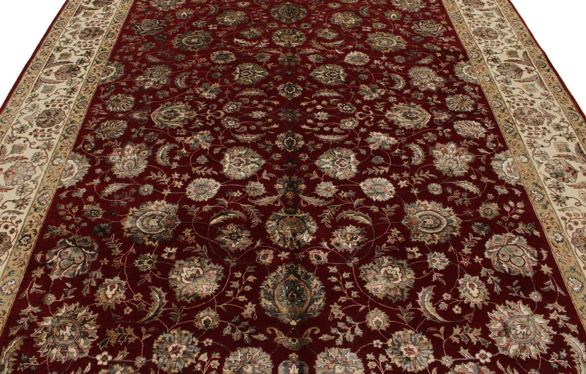 8x10 Red and Ivory Turkish Silk Rug
