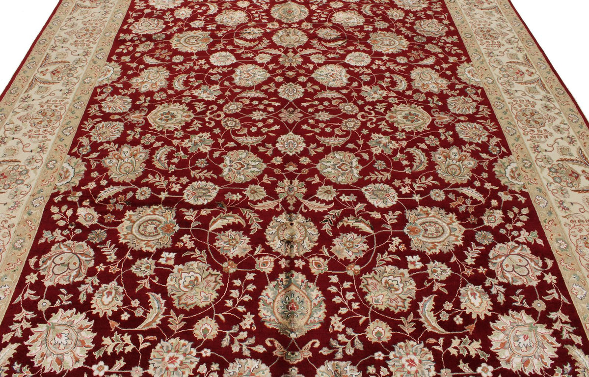 8x10 Red and Ivory Turkish Silk Rug