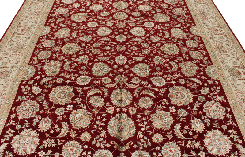 8x10 Red and Ivory Turkish Silk Rug