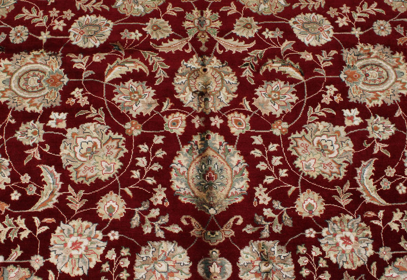 8x10 Red and Ivory Turkish Silk Rug