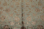 8x10 Light Blue and Ivory Turkish Silk Rug