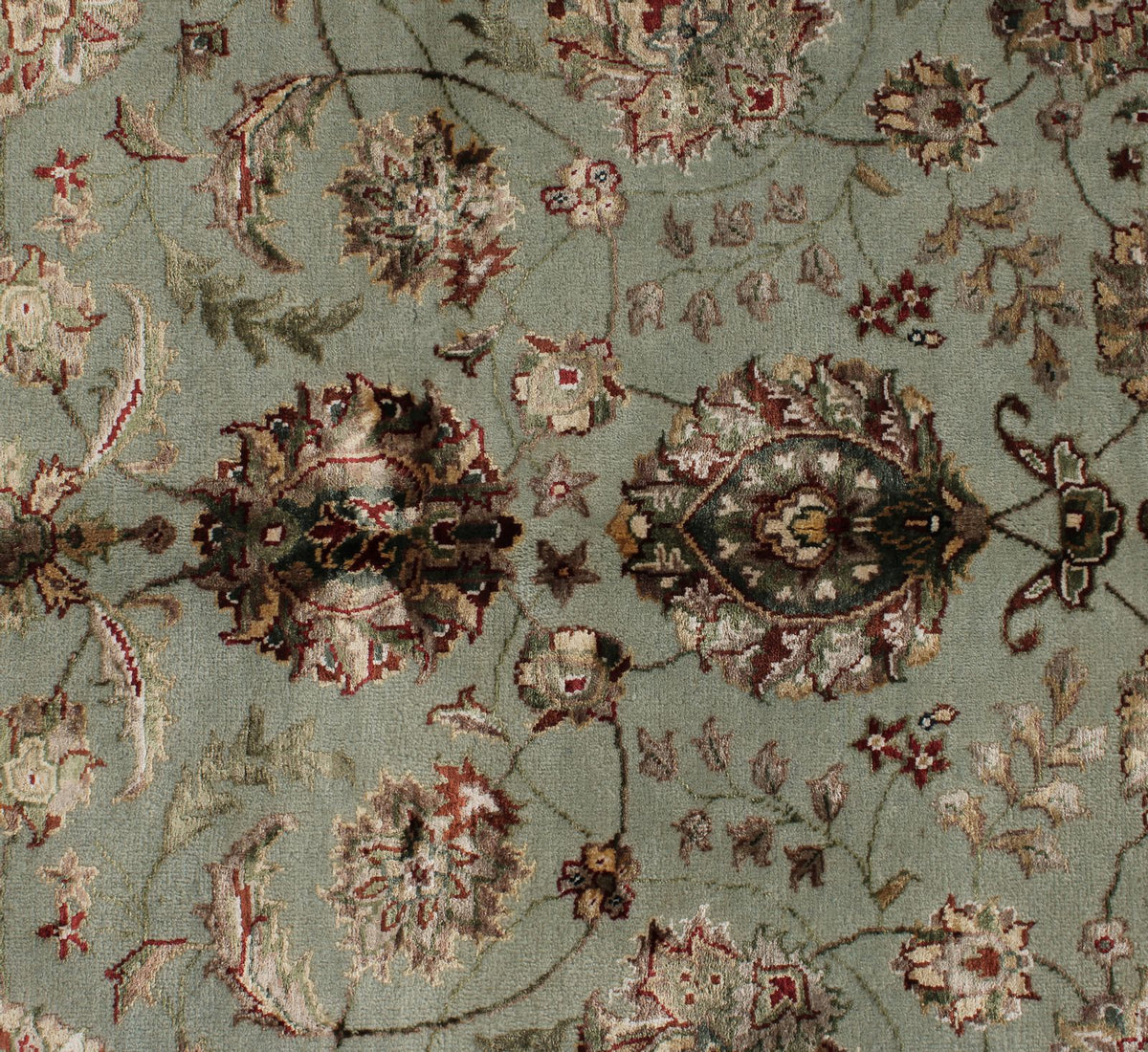 8x10 Light Blue and Ivory Turkish Silk Rug