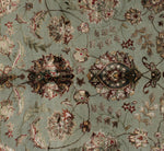 8x10 Light Blue and Ivory Turkish Silk Rug