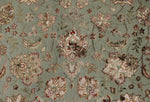 8x10 Light Blue and Ivory Turkish Silk Rug