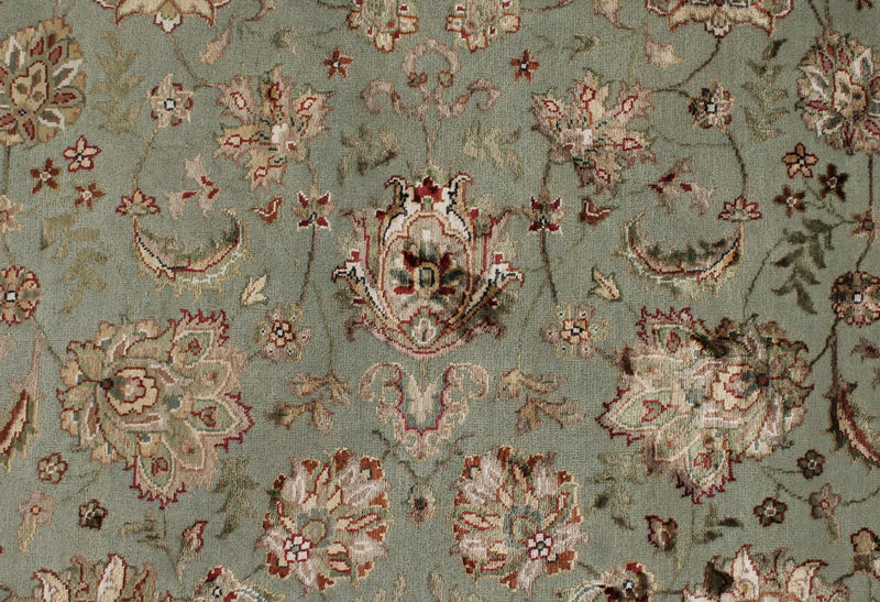8x10 Light Blue and Ivory Turkish Silk Rug