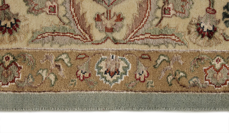 8x10 Light Blue and Ivory Turkish Silk Rug
