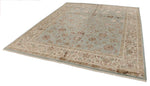 8x10 Light Blue and Ivory Turkish Silk Rug