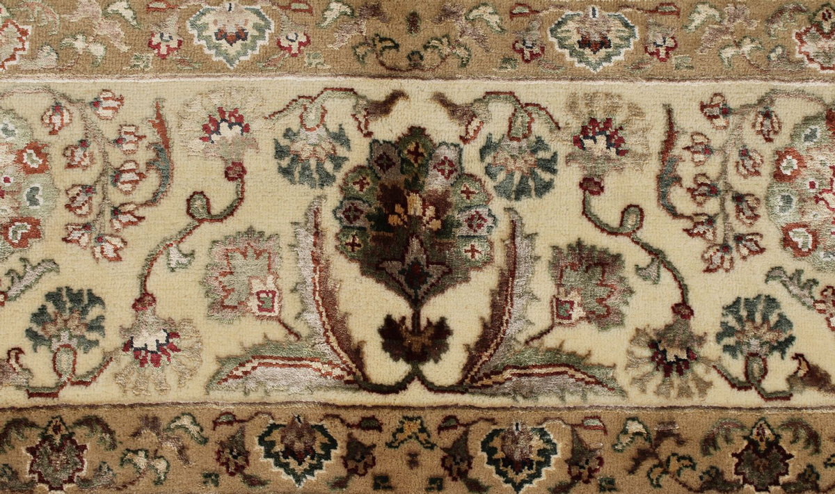 8x10 Light Blue and Ivory Turkish Silk Rug