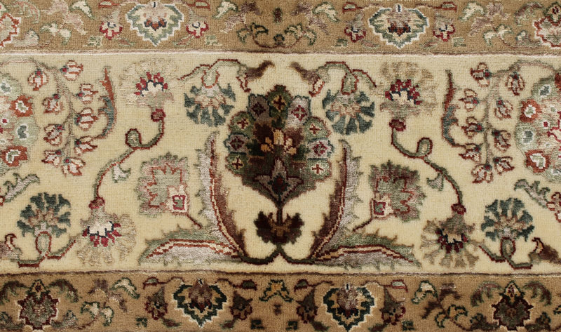 8x10 Light Blue and Ivory Turkish Silk Rug