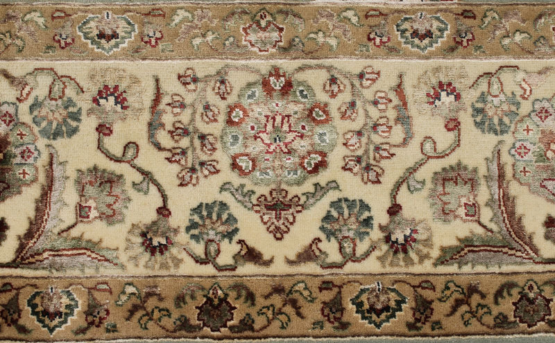 8x10 Light Blue and Ivory Turkish Silk Rug