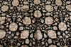 8x10 Black and Ivory Turkish Silk Rug