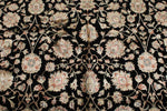 8x10 Black and Ivory Turkish Silk Rug
