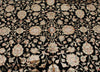 8x10 Black and Ivory Turkish Silk Rug