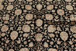 8x10 Black and Ivory Turkish Silk Rug
