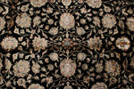 8x10 Black and Ivory Turkish Silk Rug