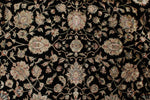 8x10 Black and Ivory Turkish Silk Rug