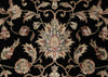 8x10 Black and Ivory Turkish Silk Rug