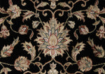 8x10 Black and Ivory Turkish Silk Rug