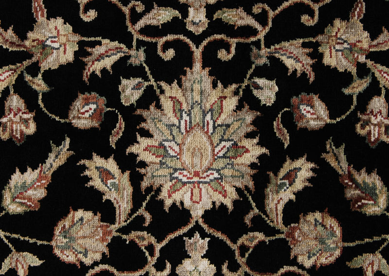 8x10 Black and Ivory Turkish Silk Rug