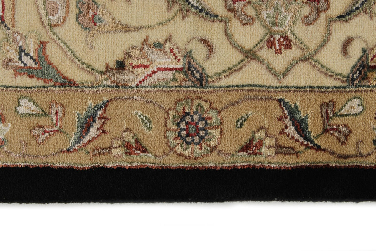 8x10 Black and Ivory Turkish Silk Rug