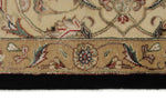 8x10 Black and Ivory Turkish Silk Rug