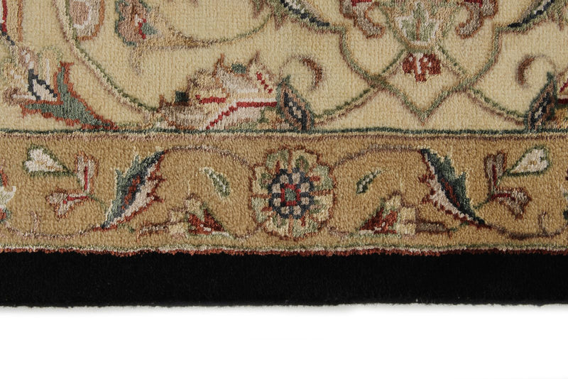 8x10 Black and Ivory Turkish Silk Rug