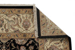 8x10 Black and Ivory Turkish Silk Rug