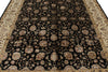 8x10 Black and Ivory Turkish Silk Rug