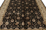 8x10 Black and Ivory Turkish Silk Rug
