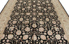 8x10 Black and Ivory Turkish Silk Rug