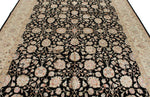 8x10 Black and Ivory Turkish Silk Rug