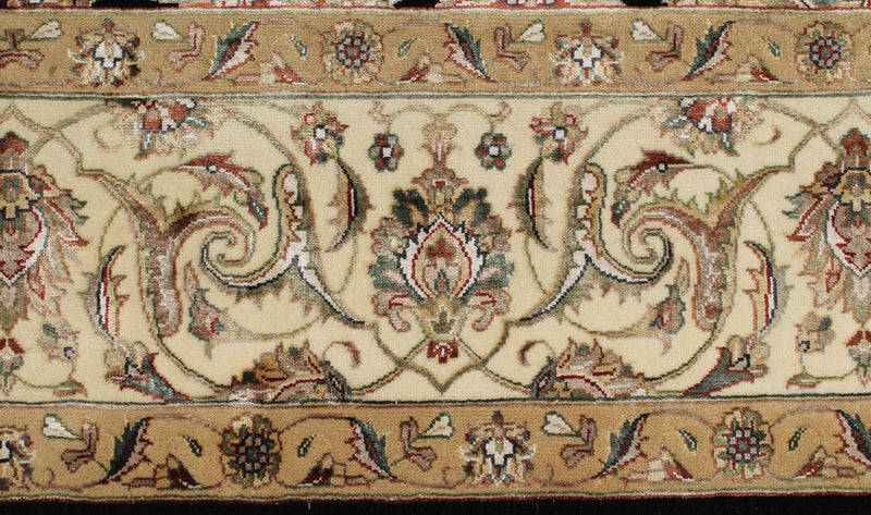 8x10 Black and Ivory Turkish Silk Rug