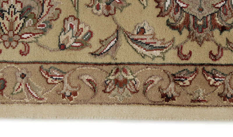 8x10 Ivory and Gold Turkish Silk Rug