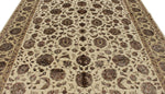 8x10 Ivory and Gold Turkish Silk Rug