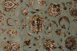 8x10 Light Blue and Ivory Turkish Silk Rug