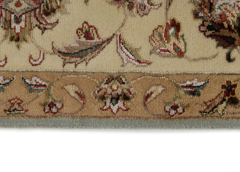 8x10 Light Blue and Ivory Turkish Silk Rug
