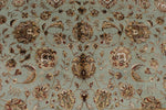 8x10 Light Blue and Ivory Turkish Silk Rug