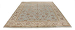 8x10 Light Blue and Ivory Turkish Silk Rug