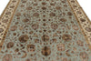 8x10 Light Blue and Ivory Turkish Silk Rug