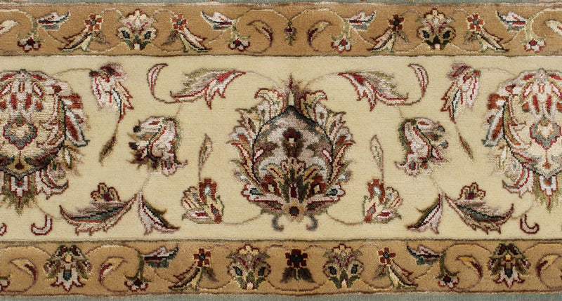 8x10 Light Blue and Ivory Turkish Silk Rug