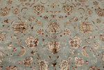 8x10 Light Blue and Ivory Turkish Silk Rug