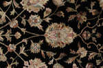 8x10 Black and Ivory Turkish Silk Rug
