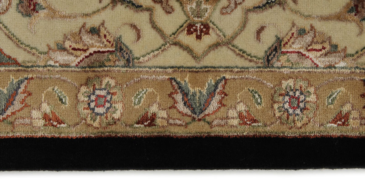 8x10 Black and Ivory Turkish Silk Rug