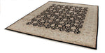8x10 Black and Ivory Turkish Silk Rug