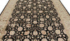 8x10 Black and Ivory Turkish Silk Rug