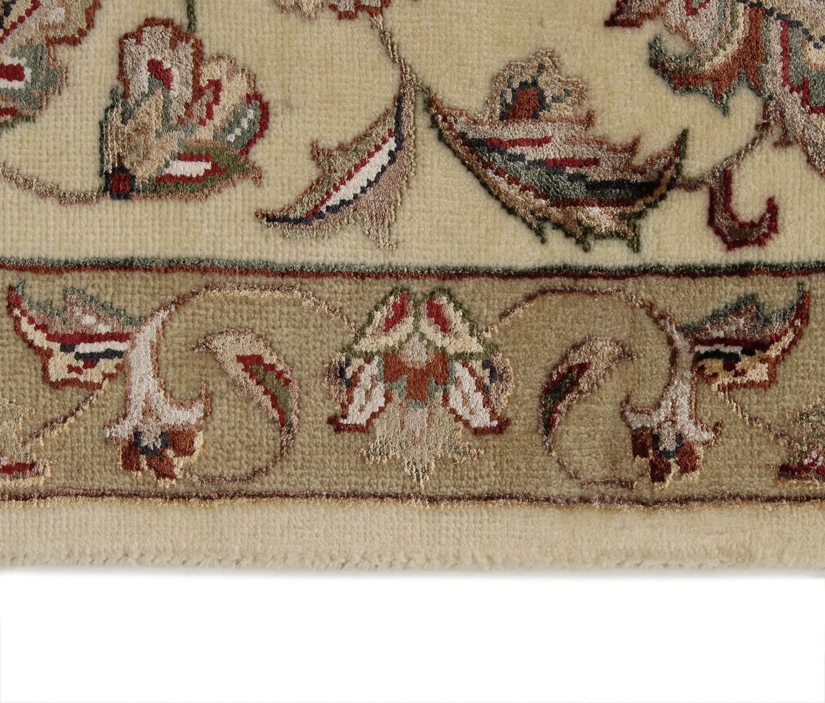 8x10 Ivory and Beige Turkish Silk Rug